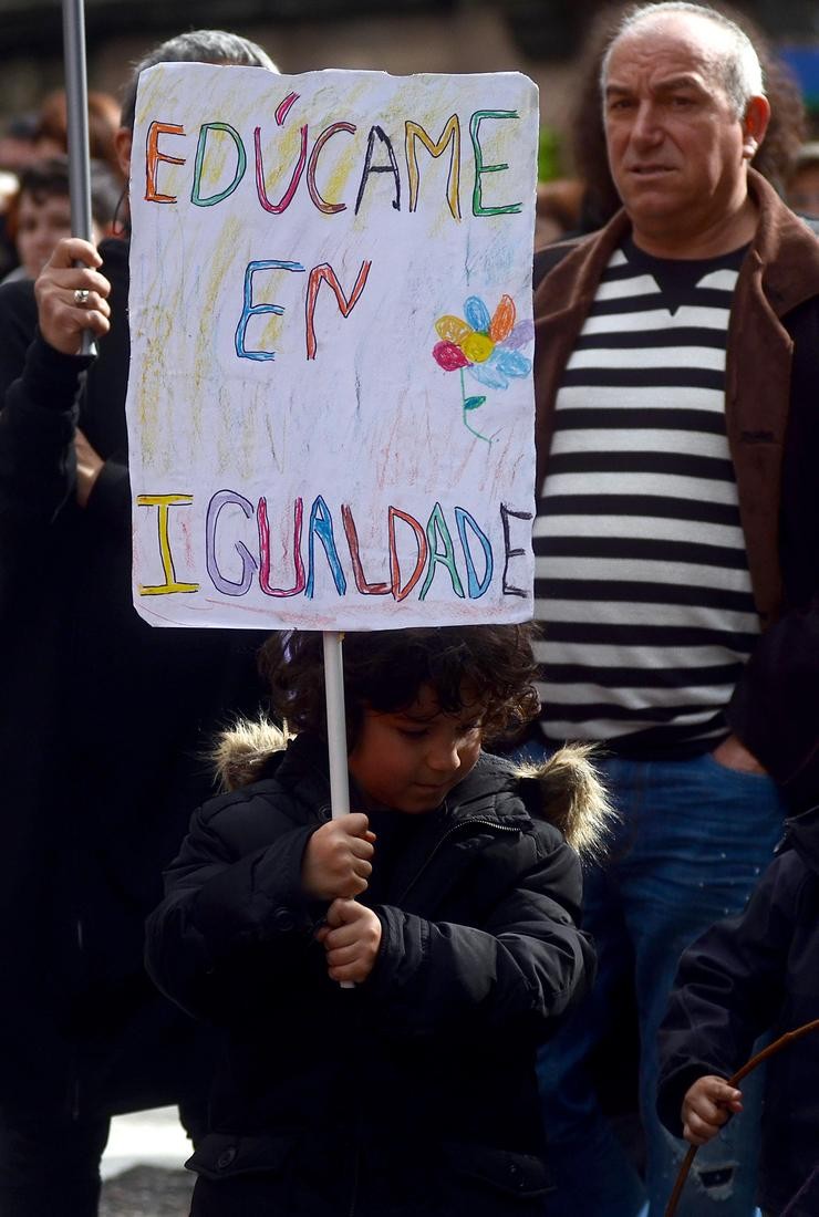 Manifestación en Vigo pola igualdade, previa á folga feminista do 8 de marzo de 2018 