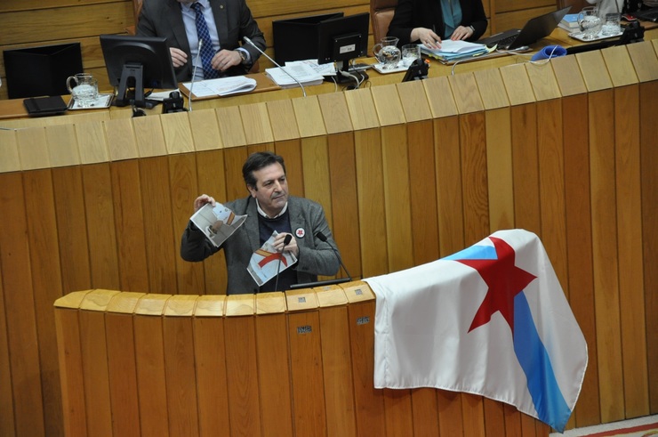 Luis Bará durante unha intervención na Cámara galega / arquivo