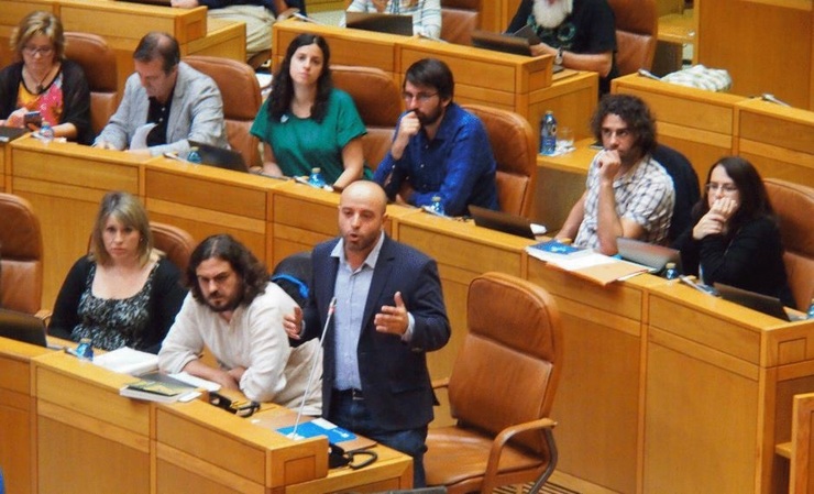 Grupo Parlamentario de En Marea durante una sesión de control al presidente 
