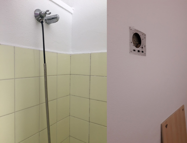 As pésimas condicións das habitacións dos médicos internos residentes (MIR) do Complexo Hospitalario Universitario de Ourense (CHUO).