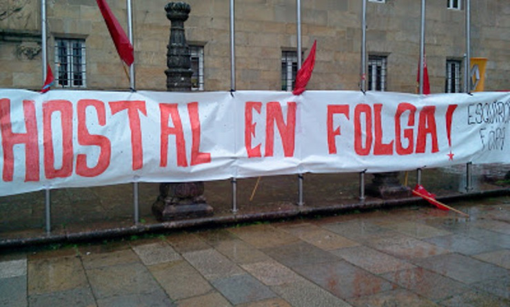 Protestas dos traballadores do Hostal dos Reis Católicos / fecoht