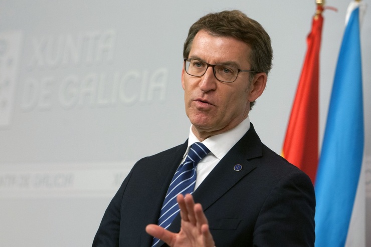 Alberto Núñez Feijóo, presidente da Xunta, en rolda de prensa 