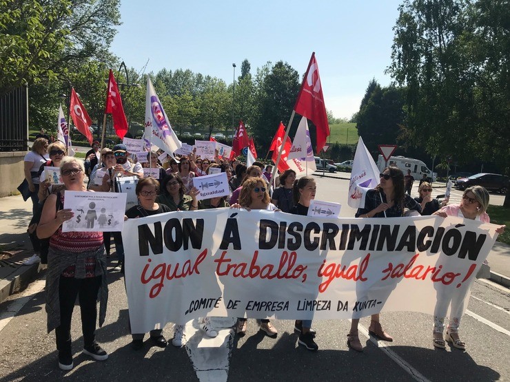 Protesta traballadoras da limpeza da Xunta 