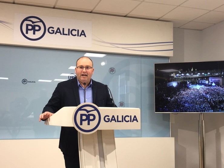 Miguel Tellado, secretario xeral do PP galego, en rolda de prensa 