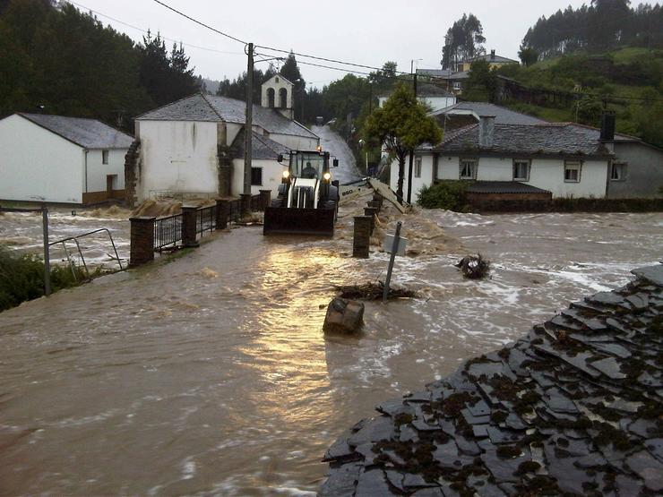 Inundacións en Lugo polas fortes chuvias 