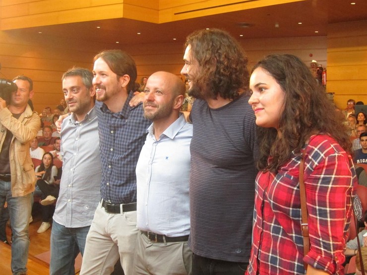 Xulio Ferreiro, Pablo Iglesias, Luís Villares e Antón Sánchez en 2016