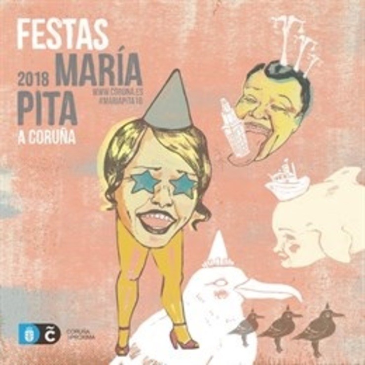 Cartel das Festas de María Pita 2018. CONCELLO DA CORUÑA 