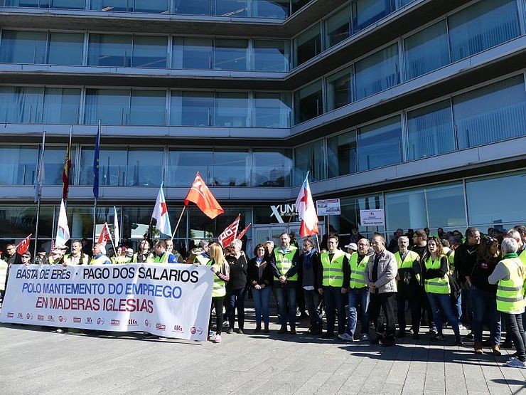 Protesta dos traballadores de Maderas Iglesias