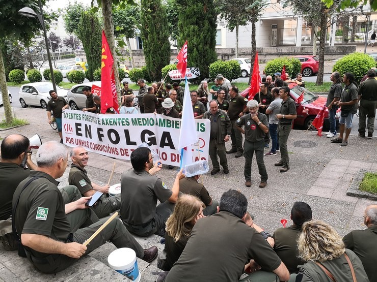 Protesta de axentes forestais e ambientais ante a EGAP / Europa Press