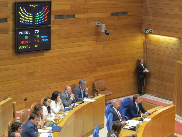 Votación da comisión de Ou Marisquiño no Parlamento galego. Europa Press