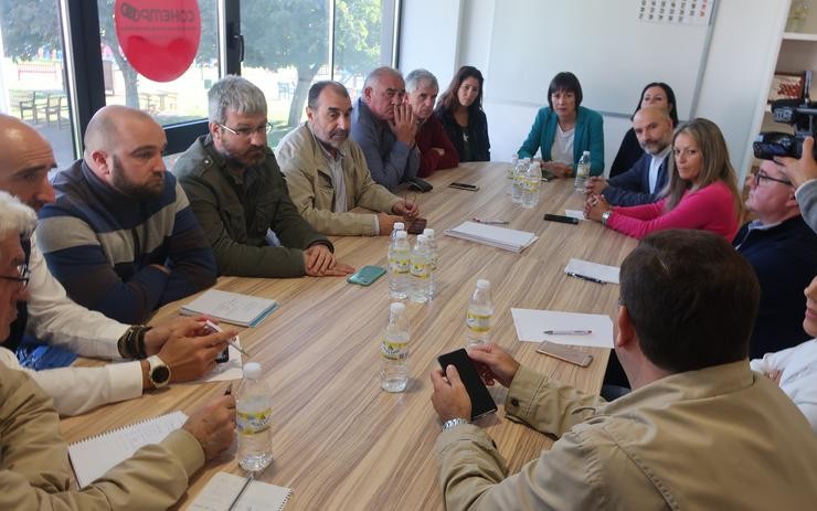 A portavoz nacional do BNG, Ana Pontón, mantén unha reunión co comité de crise da central das Pontes 