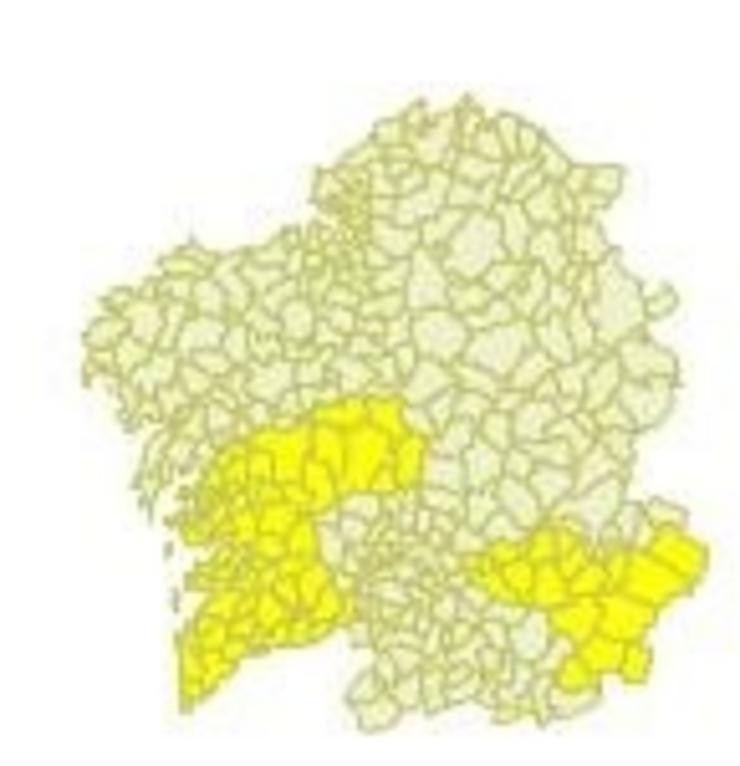 Aviso amarelo por choivas en Galicia para o inicio do xoves 17 de outubro.. METEOGALICIA 