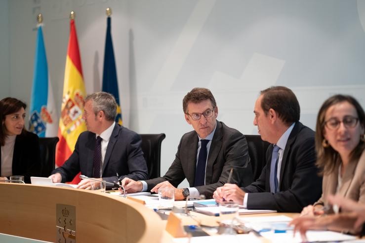 O titular do Goberno galego, Alberto Núñez Feijóo, preside a reunión do Consello da Xunta 