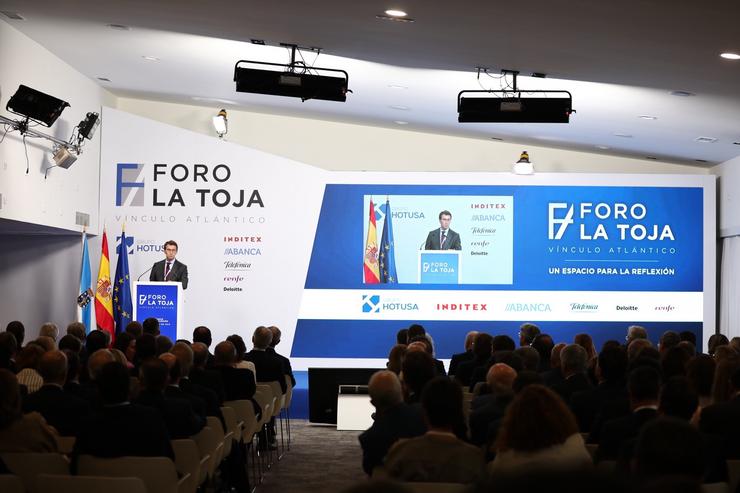 O presidente da Xunta de Galicia, Alberto Núñez Feijóo, inaugura o I Foro A Toja-Vínculo Atlántico no Grove (Pontevedra),. Beatriz Ciscar - Europa Press 