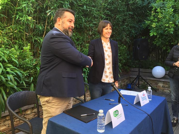 A portavoz nacional do BNG, Ana Pontón, e o secretario xeral de Compromiso por Galicia, Juan Carlos Piñeiro / EP