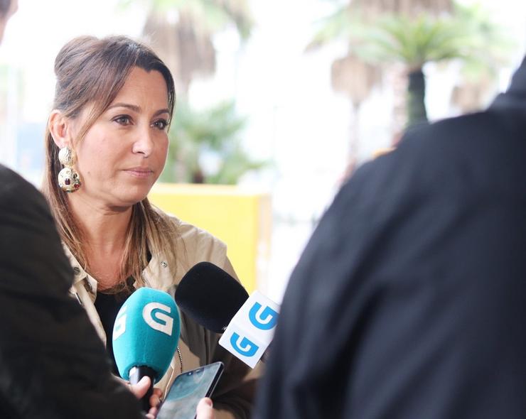 Beatriz Pino falando cos medios de comunicación  / Europa Press