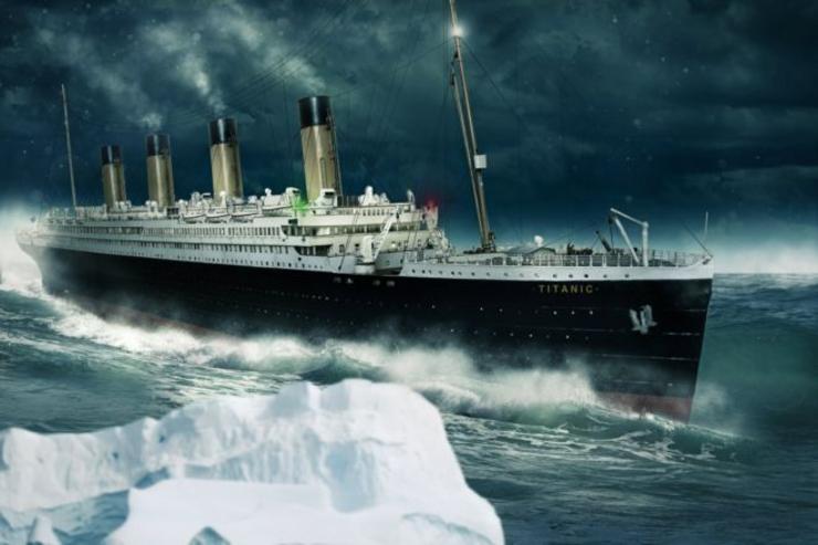 Recreación do afundimento do Titanic 