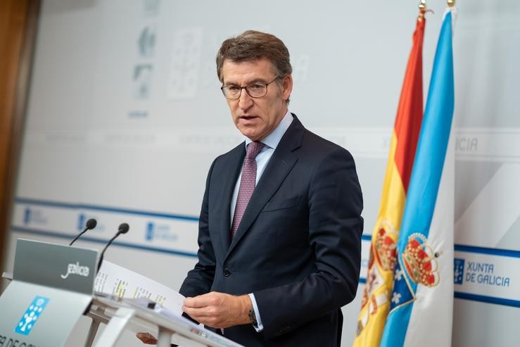 O presidente da Xunta na rolda de prensa tras o Consello.. XUNTA 