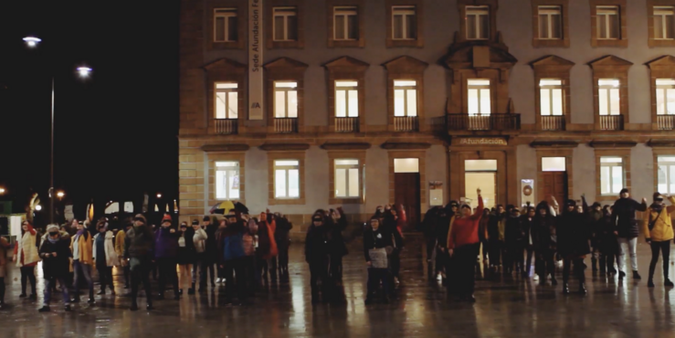 Performance 'Un violador no teu camiño', en Ferrol.