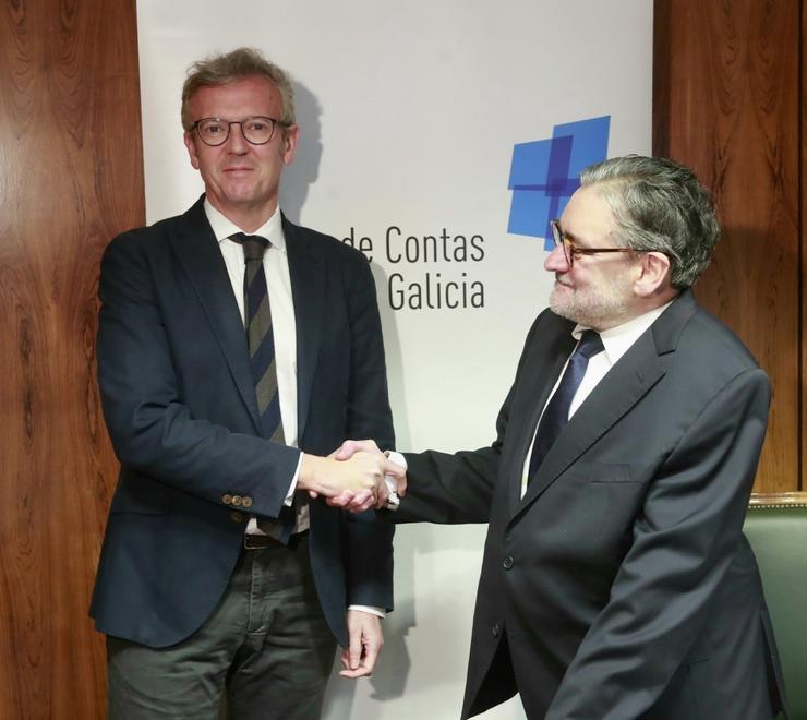 O vicepresidente da Xunta, Alfonso Rueda, e o conselleiro maior do Consello de Contas, José Antonio Redondo 