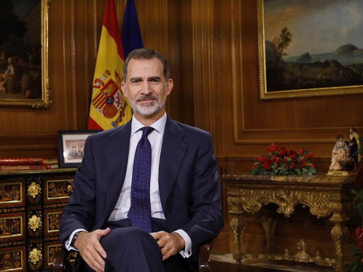 O rei de España, Felipe VI, nun discurso televisado 