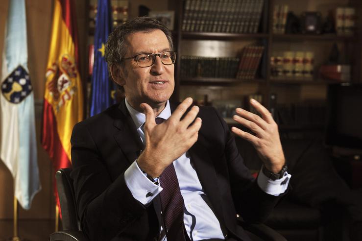 O presidente da Xunta de Galicia, Alberto Nuñez Feijóo, durante a súa entrevista para Europa Press na delegación da Xunta de Ourense /Galicia (España).. ROSA VEIGA /EUROPA PRESS
