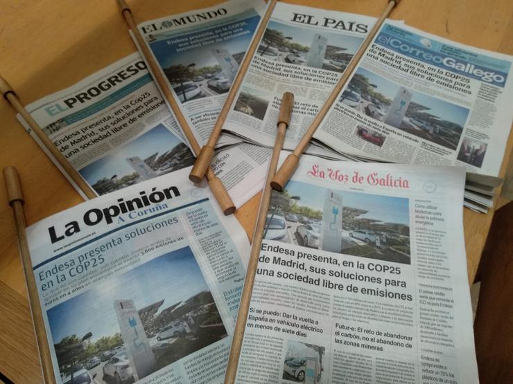 As portadas dos medios de comunicación de Galicia mercadas por Endesa / GC