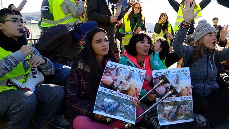 Protesta en Cerdedo-Cotobade contra a caza de raposos 