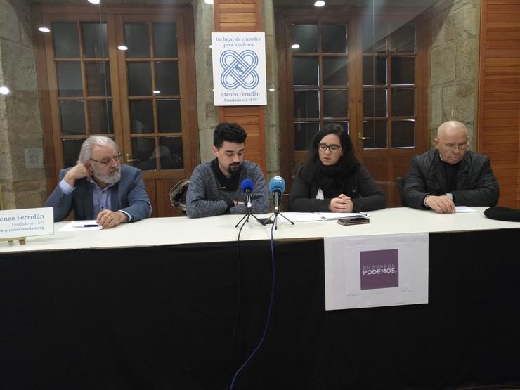Borja San Román con outros integrantes de Podemos / Europa Press