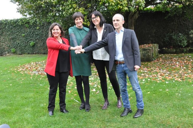 Ana Miranda (BNG), Ana Pontón (BNG), Diana Riba (ERC) e Josu Juaristi (Bildu). BNG / Europa Press