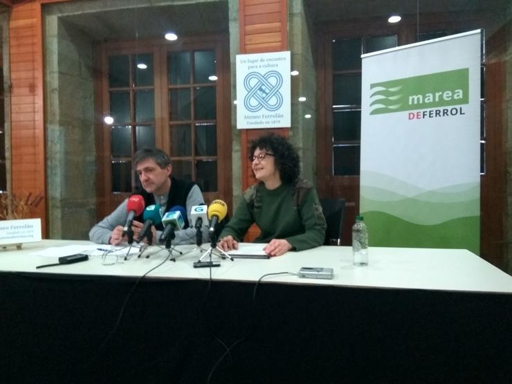 Rolda de prensa de Marea Ferrol. / Europa Press