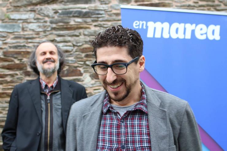 Fernán-Vello con José Pérez, Josito, durante a campaña para as xerais de 2015 dentro de En Marea | Podemos Lugo