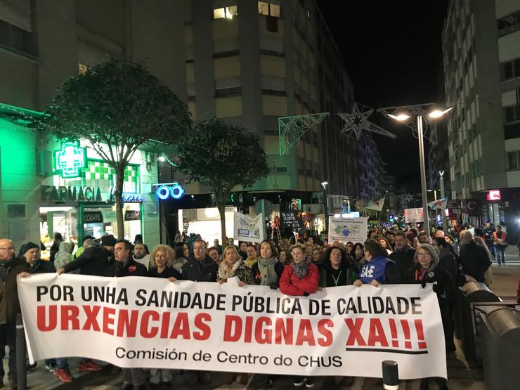Marcha en Santiago convocada polo comité de folga de urxencias do CHUS 