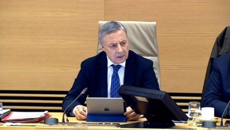 O exministro de Fomento, José Blanco, durante a comisión de investigación do. CAPTURA / Europa Press