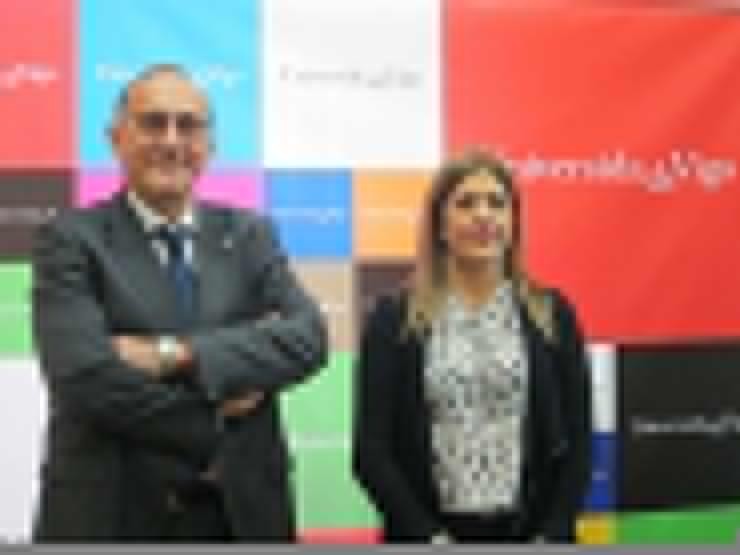 O reitor da UVigo, Manuel Reigosa, e a vicerreitora Natalia Caparrini / Europa Press