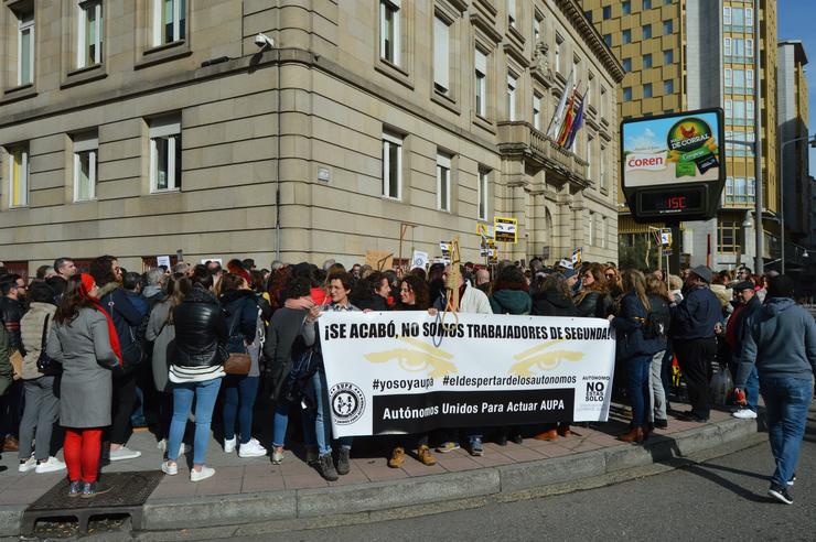 Manifestación autónomos en Ourense