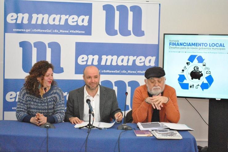 O portavoz de En Marea, Luís Villares, e Ana Seijas na presentación dunhas. EN MAREA 