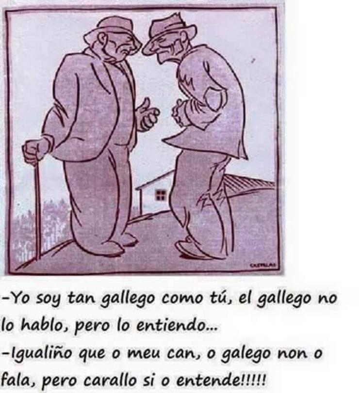 Unha das viñetas de Castelao sobre o galego / cantoghalpon.com