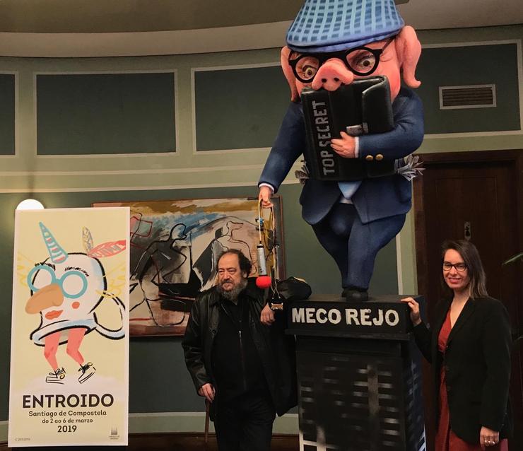 Figura do 'Meco' de Villarejo no entroido de Santiago. CONCELLO DE SANTIAGO 