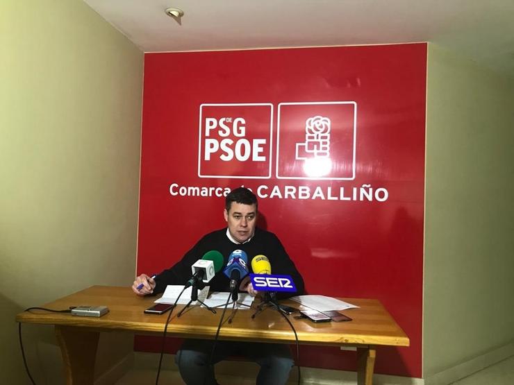Adolfo Nogueira ofrece unha rolda de prensa tras ser cesado como portavoz do PSO. REMITIDO PSOE 