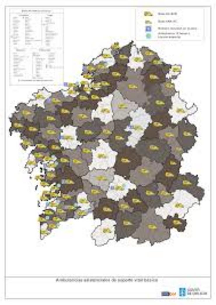 Mapa de áreas ou lotes para as ambulancias 