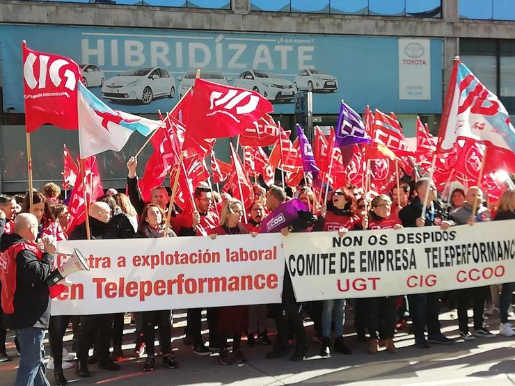Protesta do persoal de Teleperformance / CCOO - Arquivo