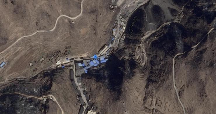 Vista aérea da mina de Lanniping-Baixila, no distrito de Dongchuan, na provincia chinesa de Yunnan.