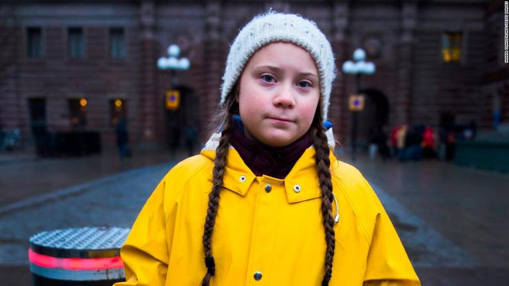 A moza Greta Thunberg, activista contra o cambio climático 