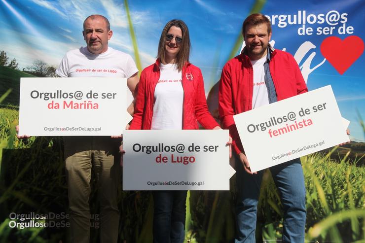 Darío Campo, Lara Méndez e Álvaro Santos están orgullosos de ser de Lugo 