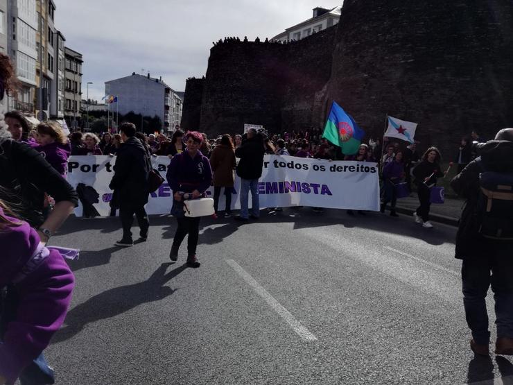 Miles de persoas maniféstanse en Lugo convocadas por Galegas 8M para reivindi. GALEGAS 8M / Europa Press