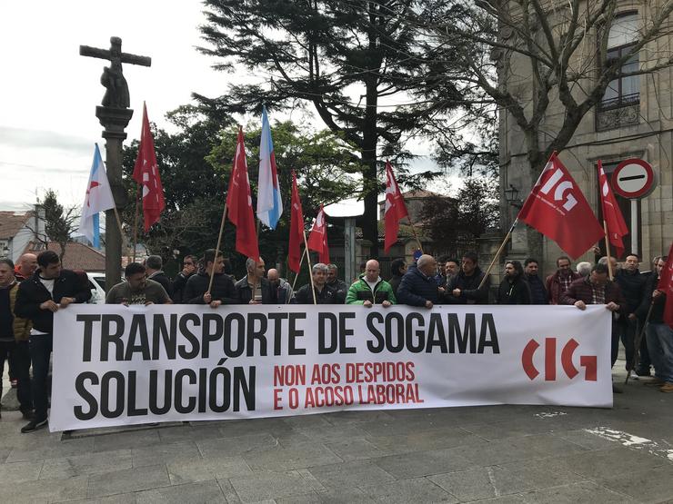 Protesta transportistas Sogama