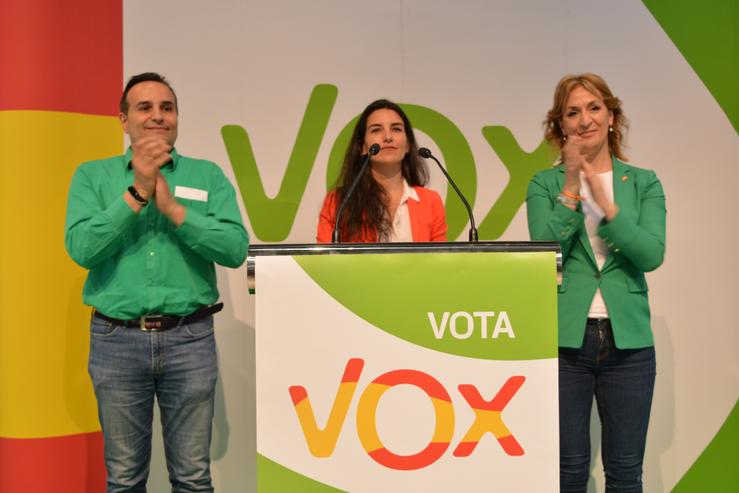 A líder de Vox en Madrid nun mitin en Ourense / EP