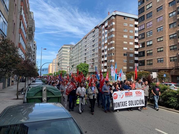 Manifestación durante a folga de PSA Vigo / CC.OO.