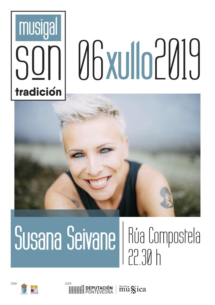 Cartel da actuación da gaiteira Susana Seivane en Tui (Pontevedra). MARE PRODUCIÓN / Europa Press